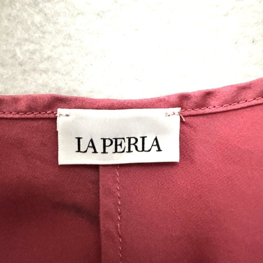 La Perla Large L Silk Nightgown Babydoll Slip Dress Chemise Pink Raspberry - Picture 9 of 12